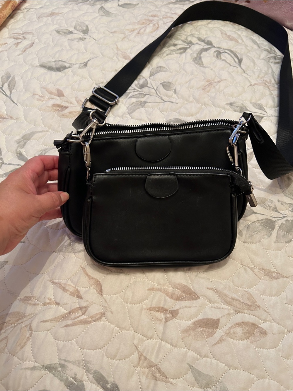 2 Black Crossbody Shoulder Bag - Sleek Everyday Carry